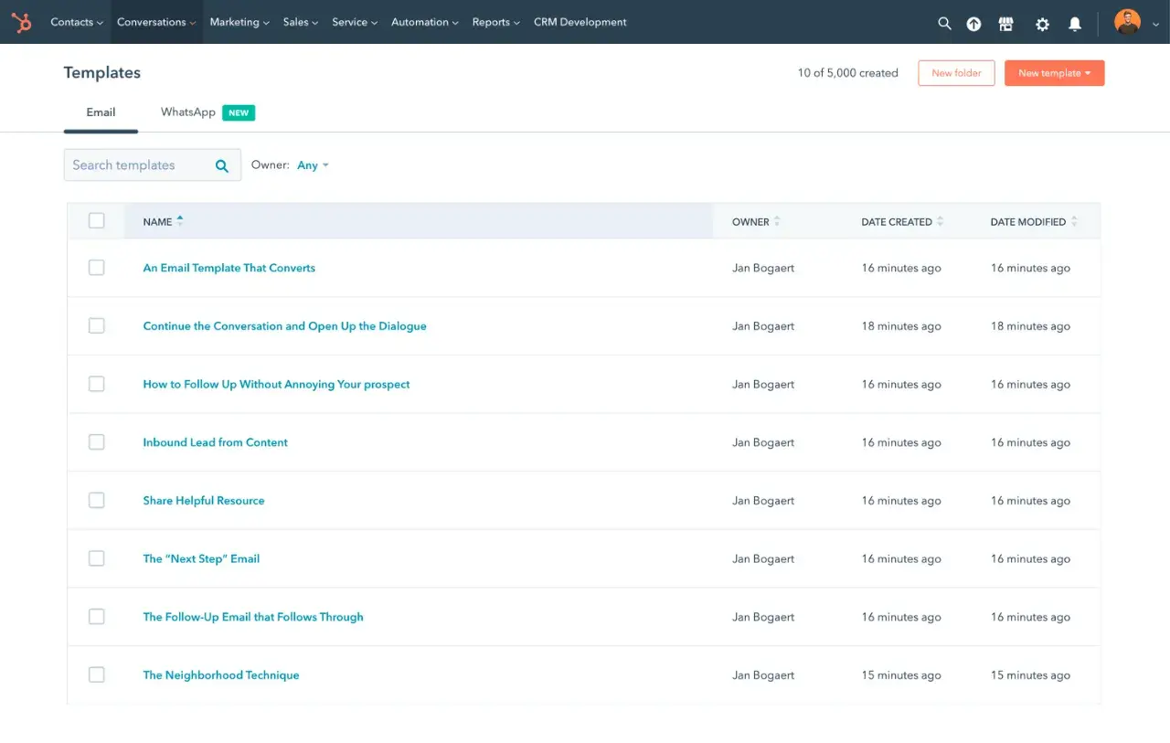 building templates with hubspots free email template tool