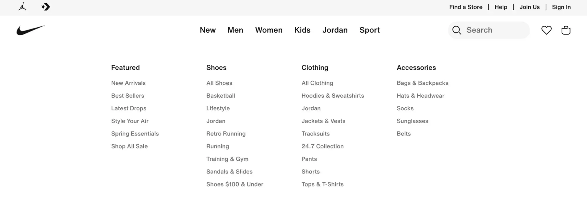 ux content strategy examples, nike