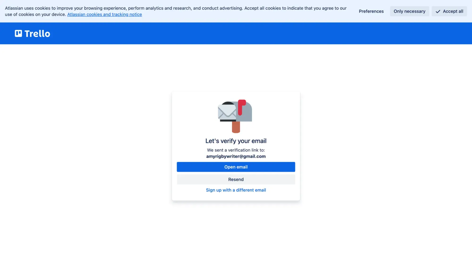 ux design examples: trello verification