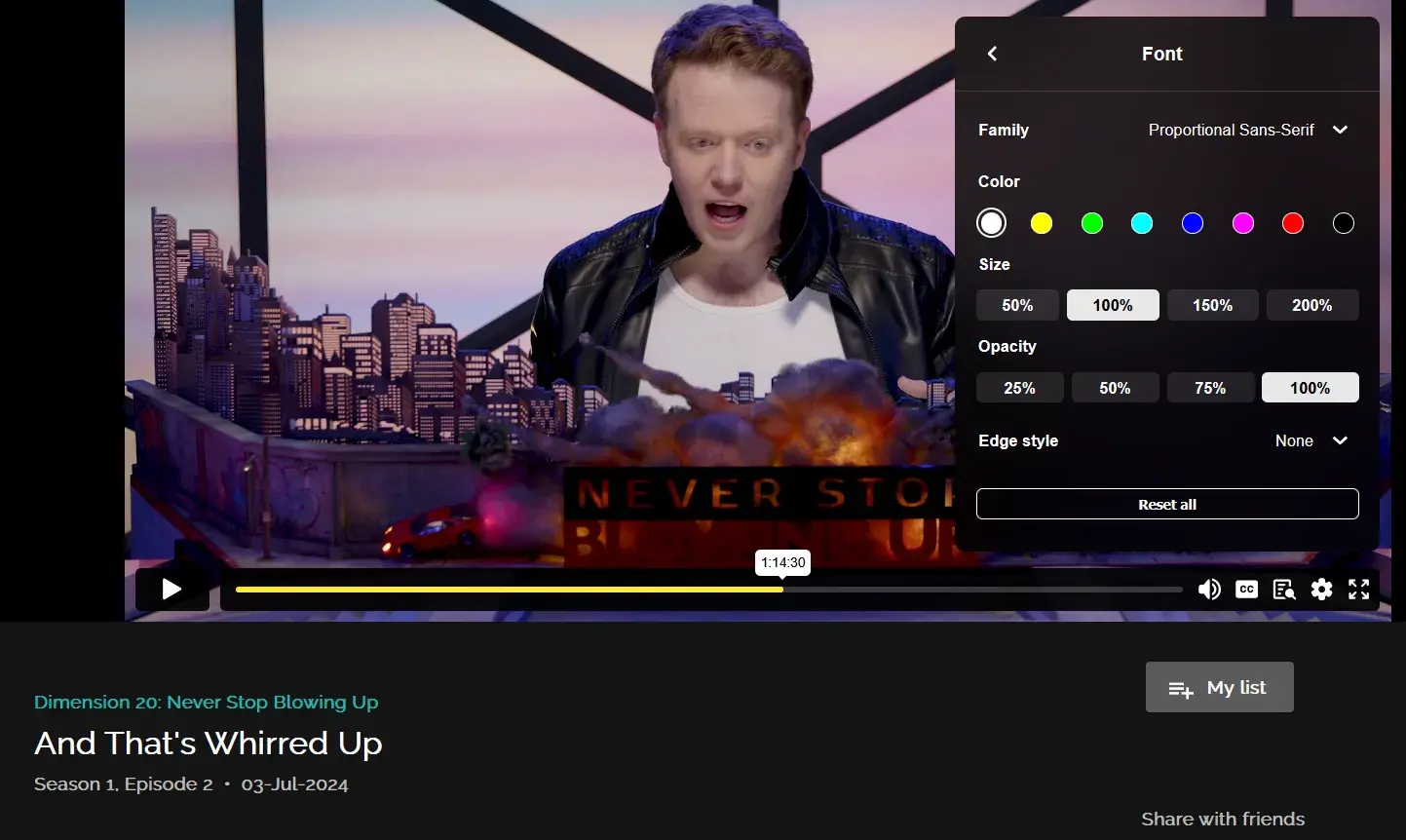 ux design examples: dropout’s web app for streaming comedy shows