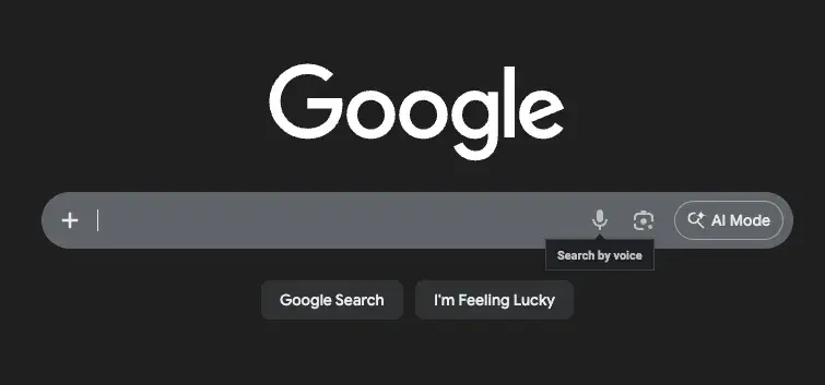 voice search optimization, google homepage showing “search by voice” mic icon