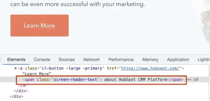 screen reader text html, code for screen reader text