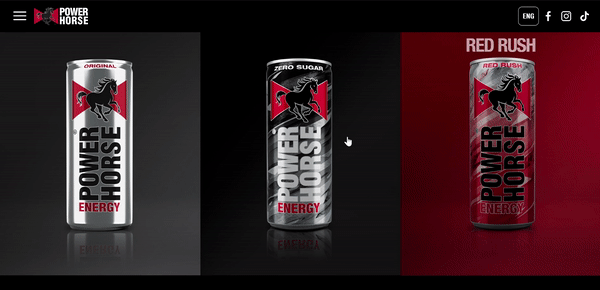 power horse sliding banner, animated banner example