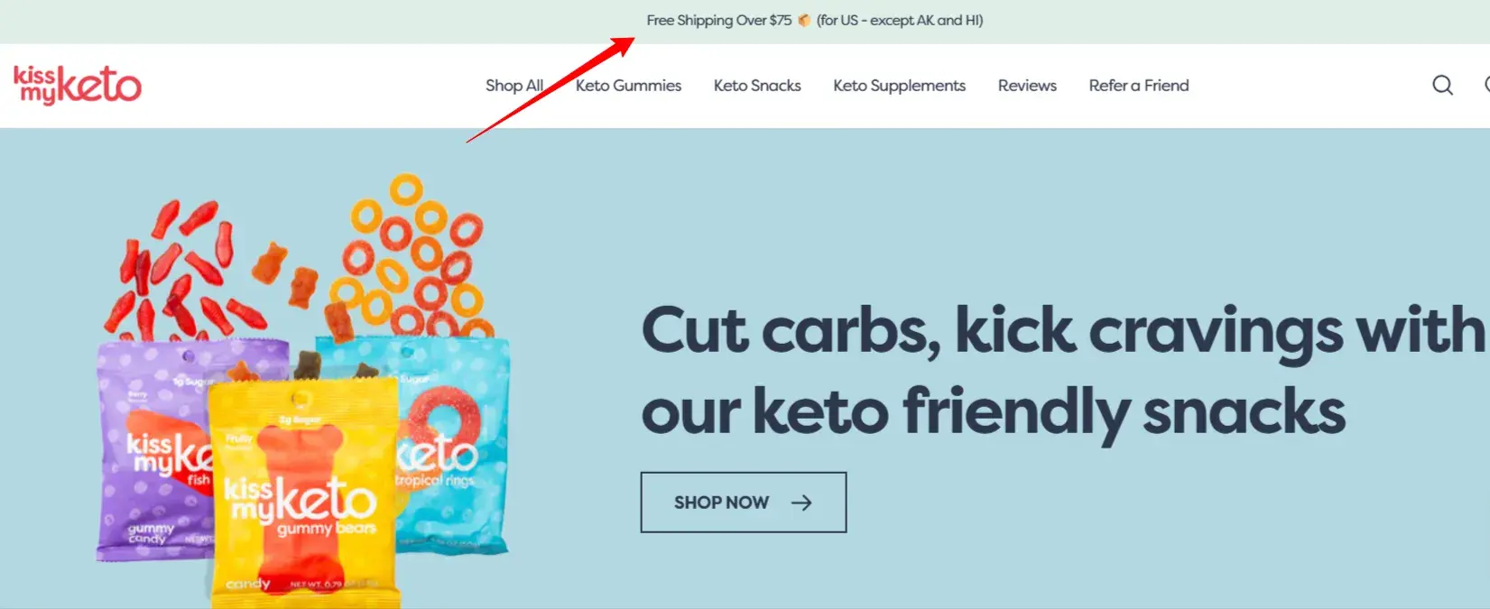 kiss my keto sticky web banner, sticky web banner example