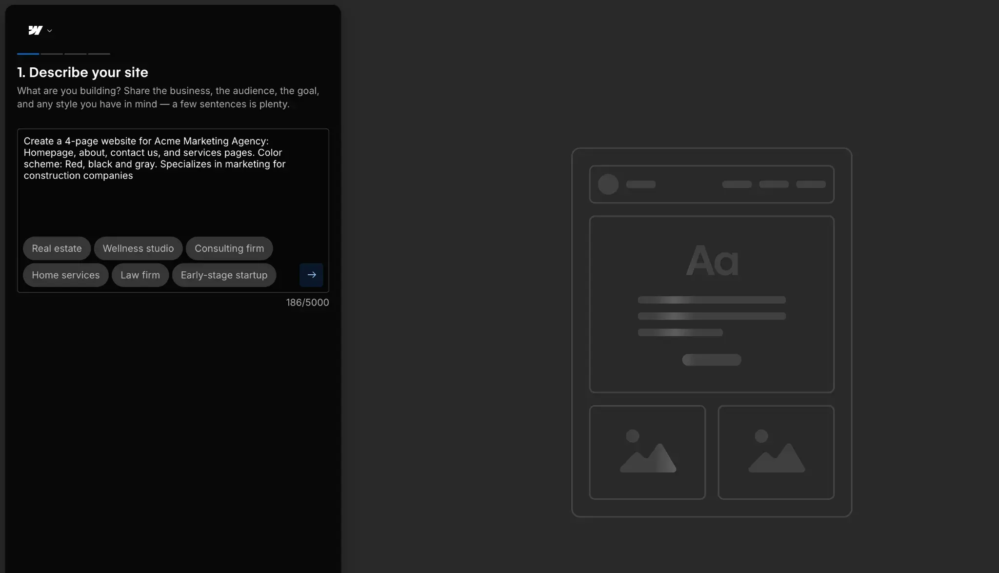 Webflow AI site builder 
