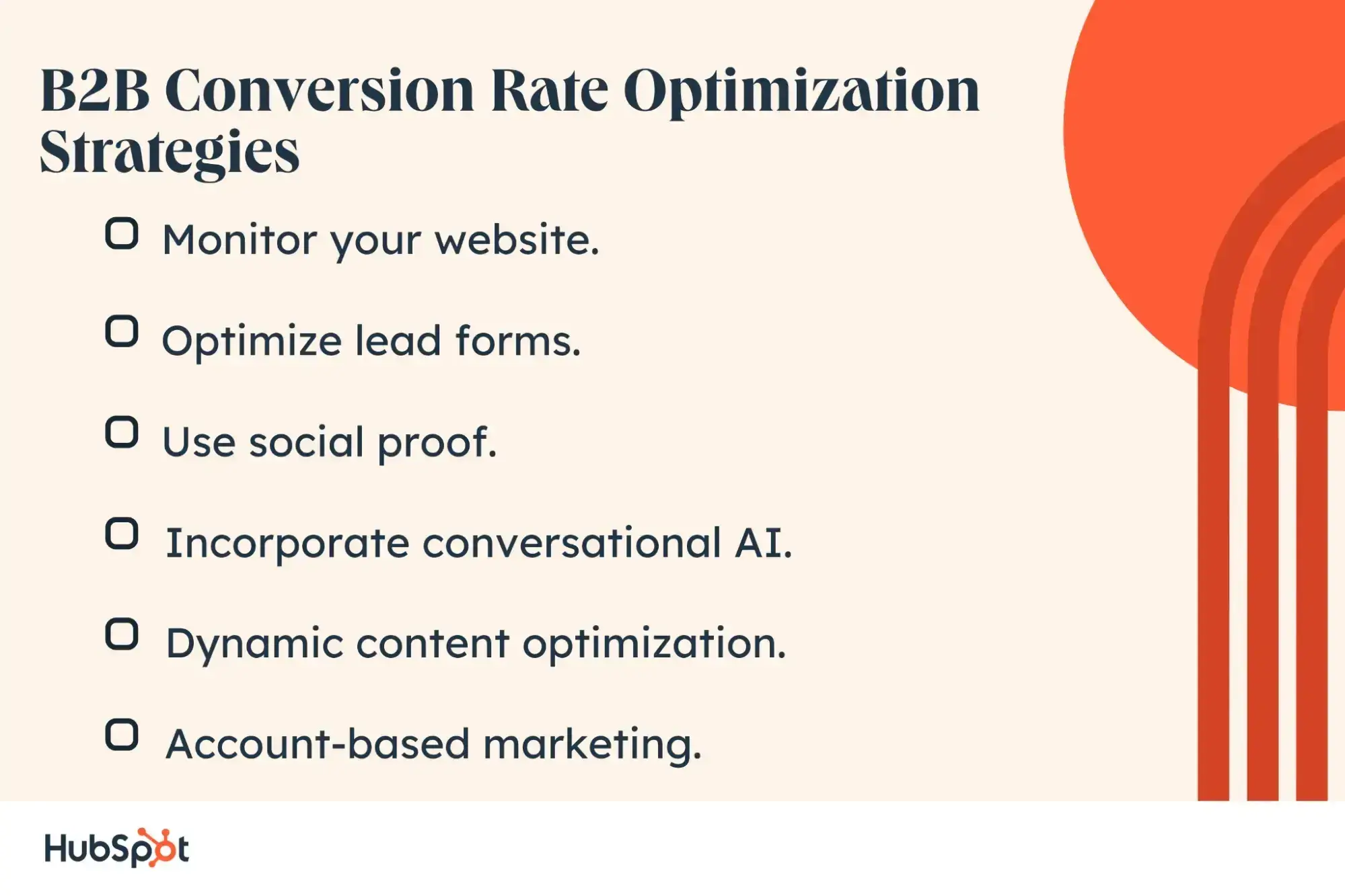b2b conversion rate optimization strategy checklist shows designers that conversion rate optimization is a web design skill.