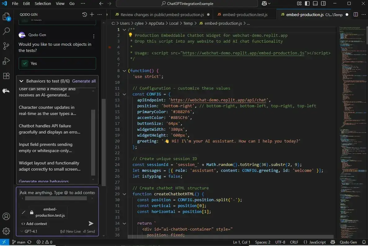web development ai: qodo