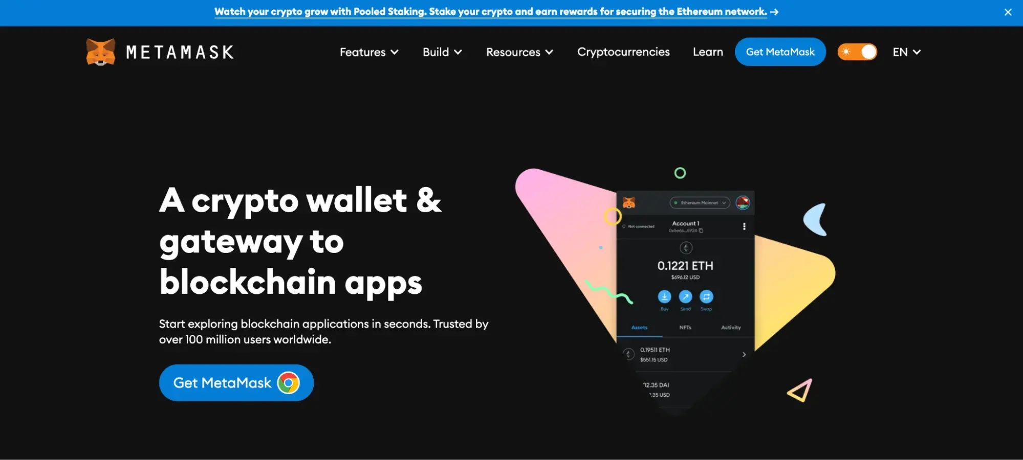 web3 web design: metamask