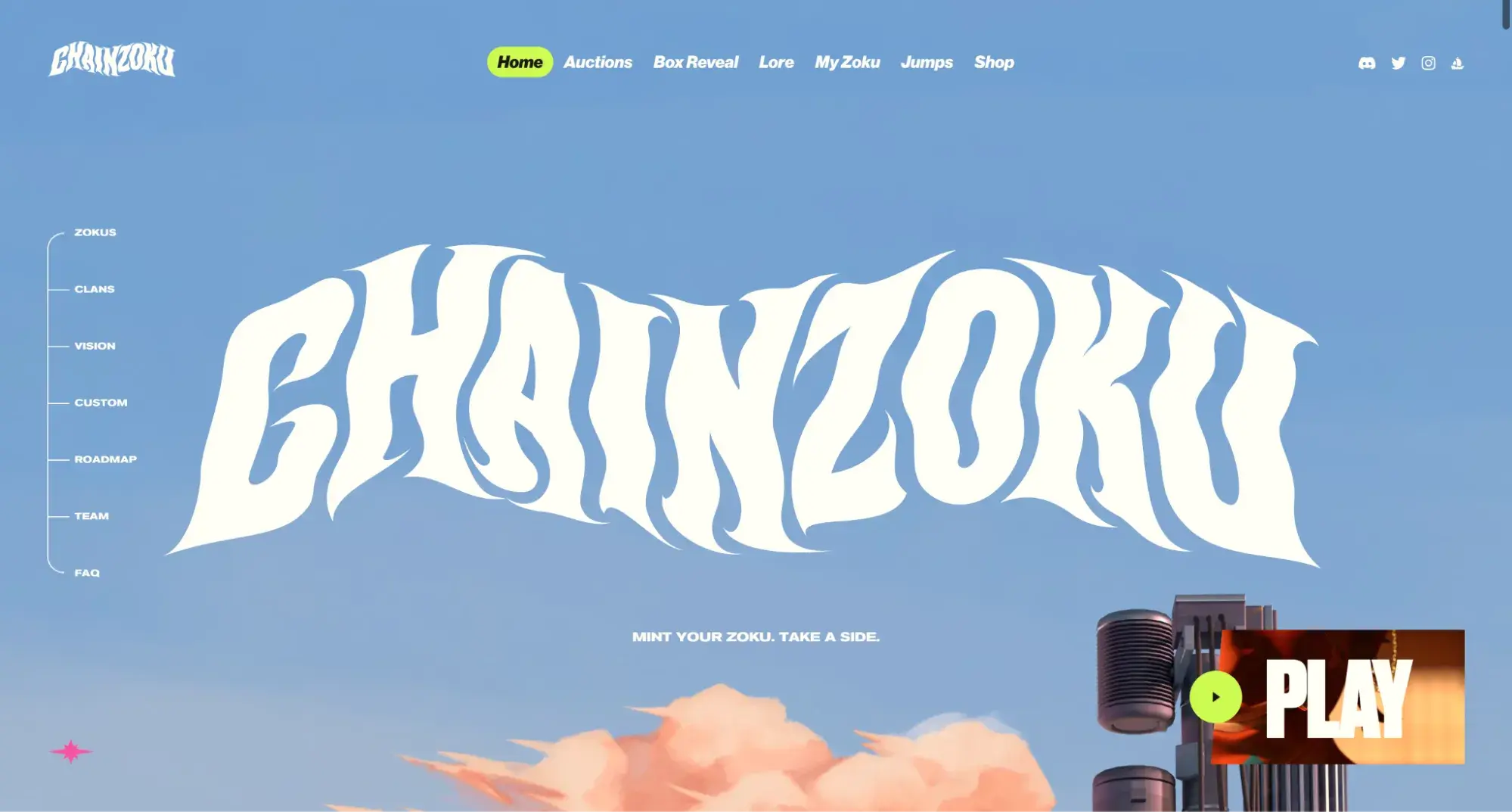 web3 website: chainzoku