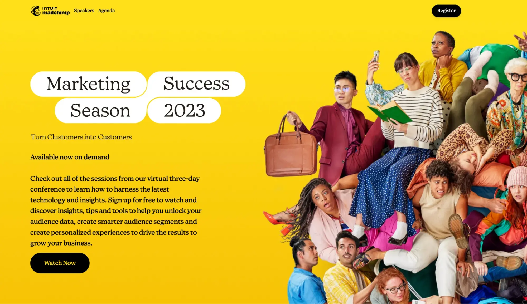 webinar landing page example, mailchimp