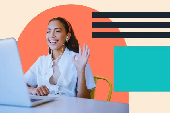 woman doing webinar promotion