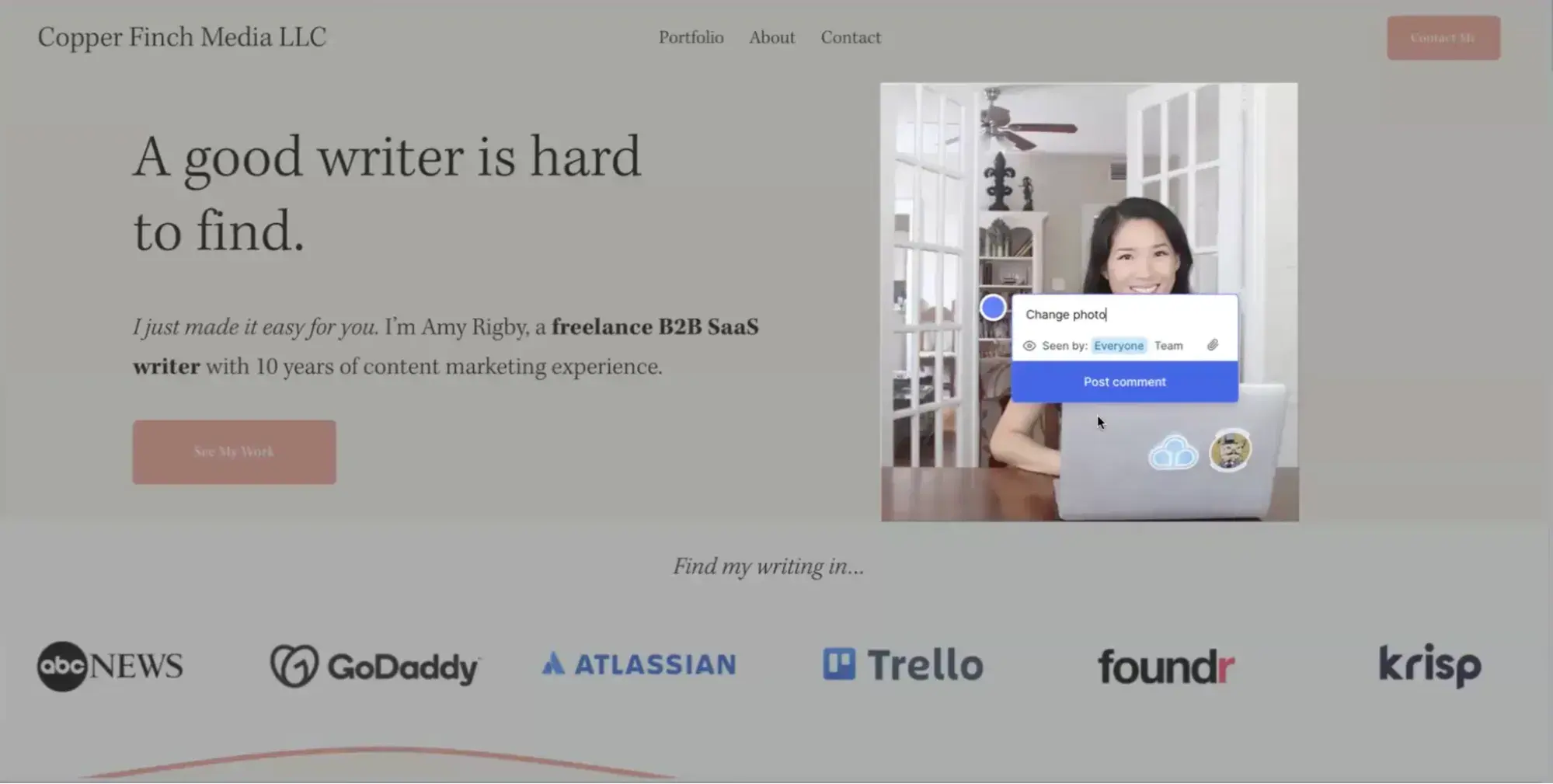 commenting on a website via the pastel tool