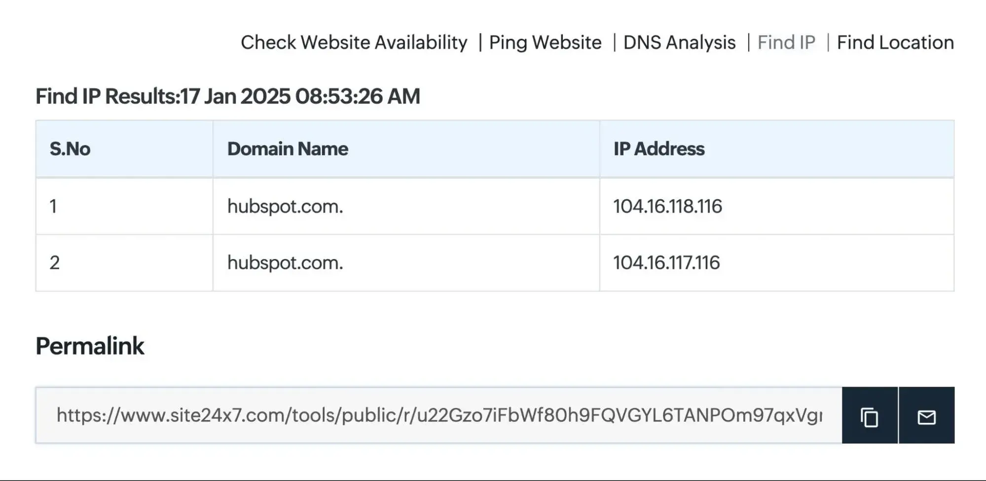 how to find the ip address of a website.