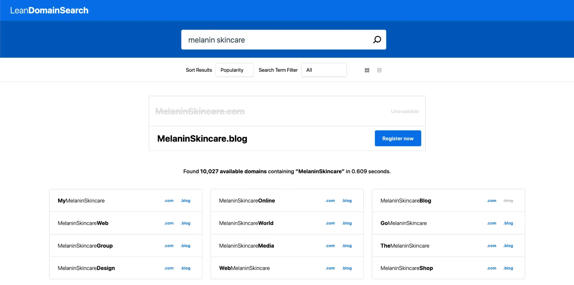 Search results from the keyword melanin skincare.