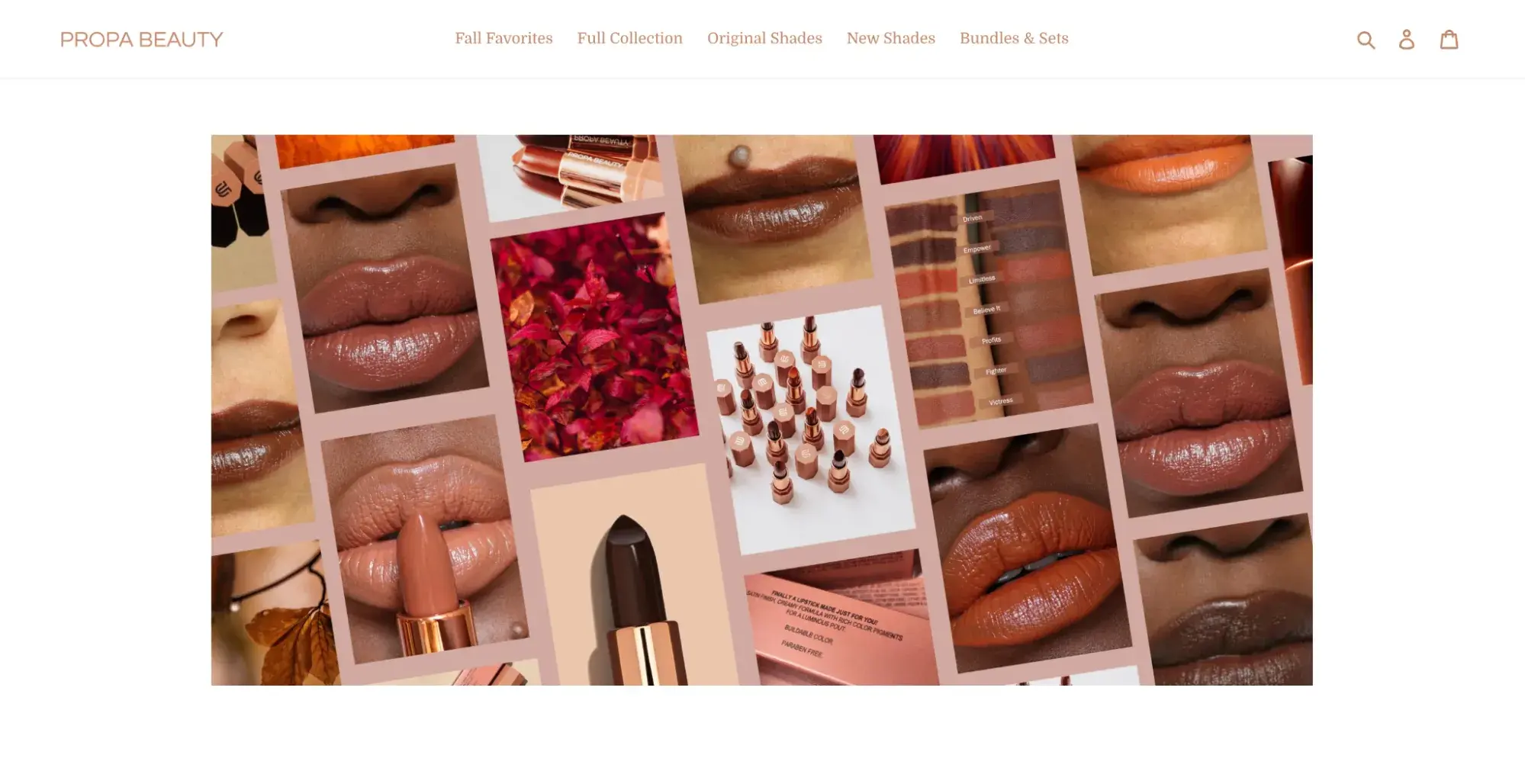 navigation bar examples from propa beauty