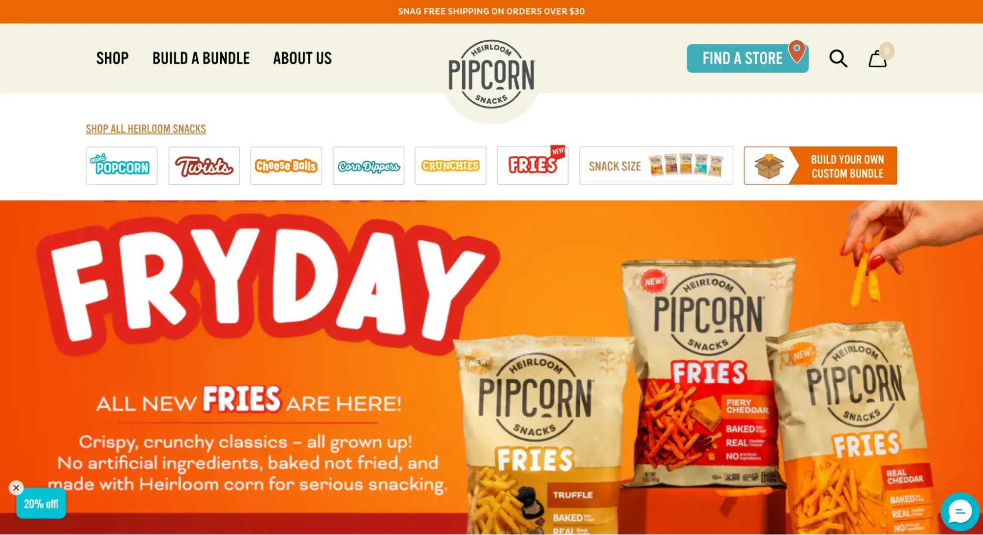 website navigation examples: pipcorn