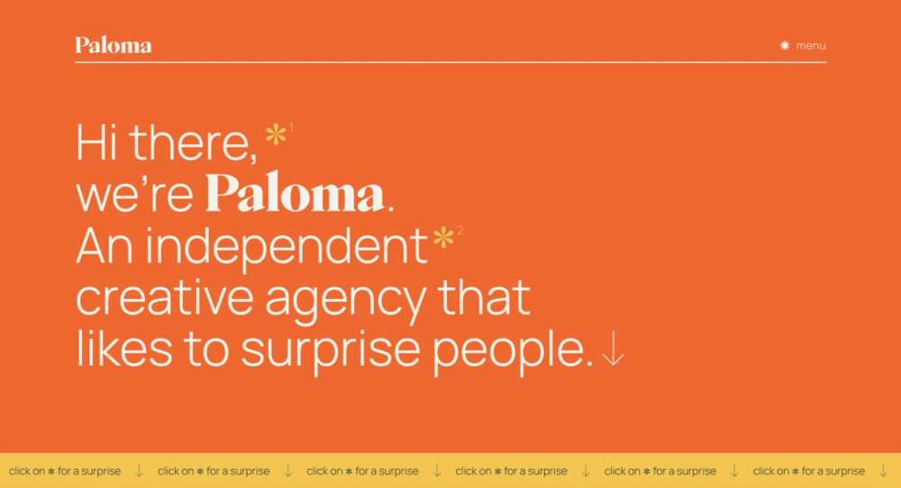 website navigation examples: paloma