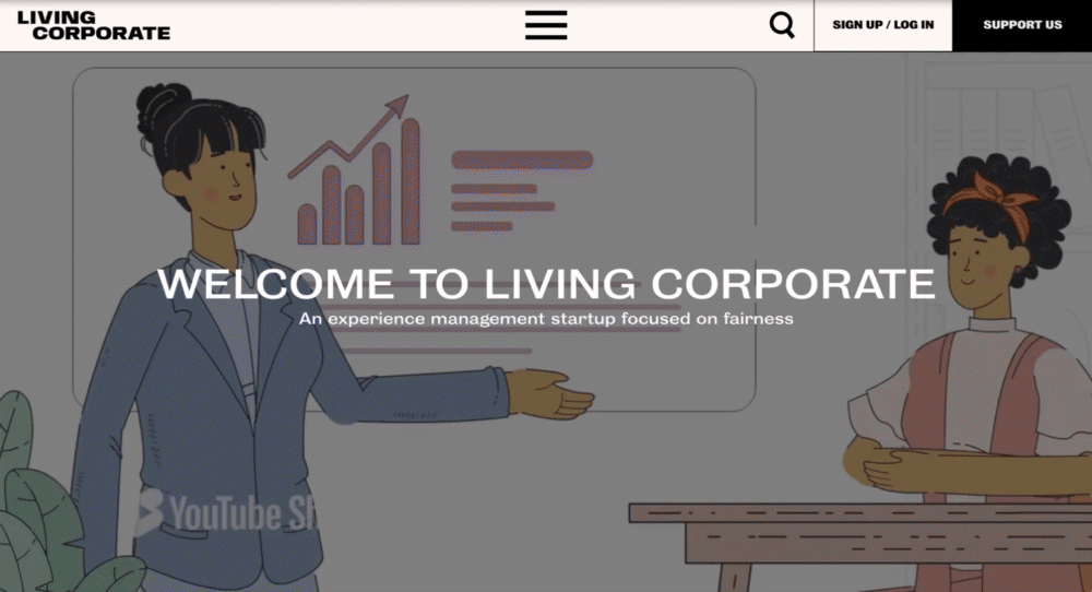 website navigation examples: living corporate