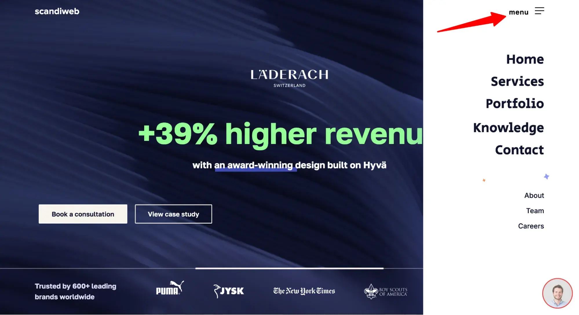 navigation menu examples: scandiweb