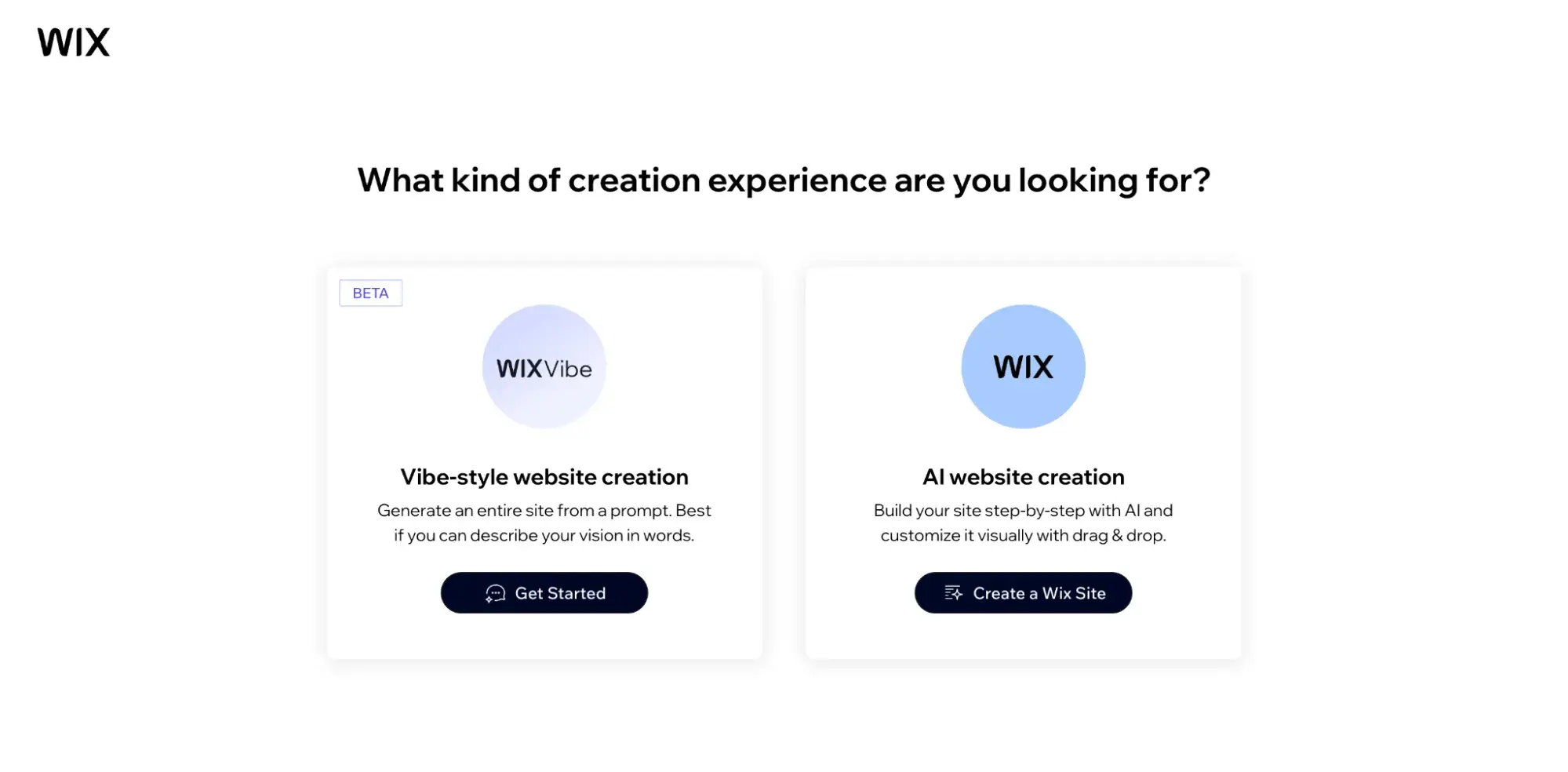 wix vibe versus wix ai website creation