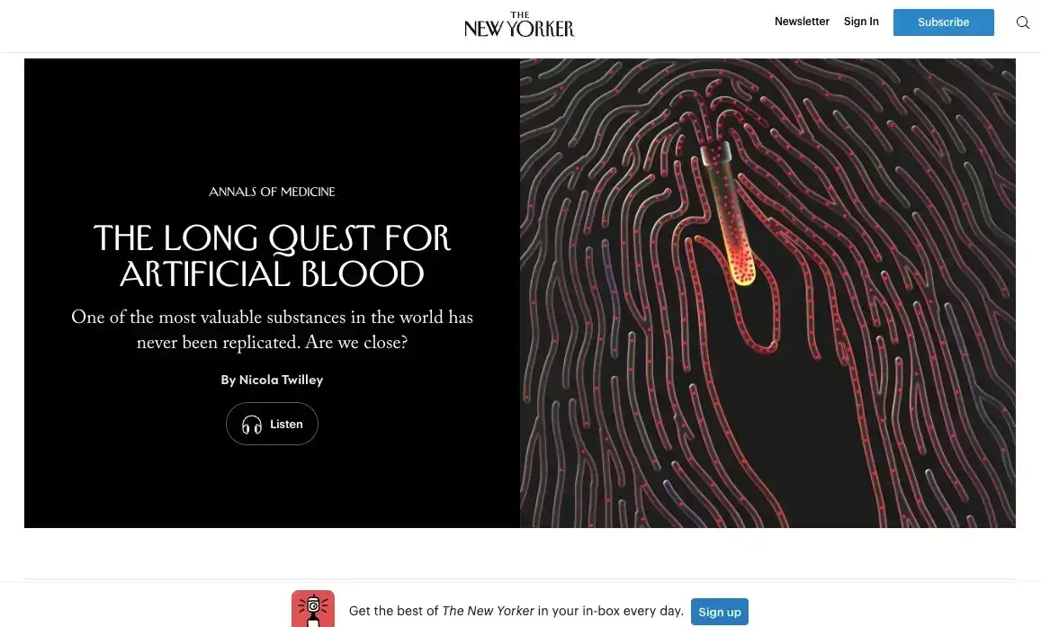website pop-up examples: the new yorker