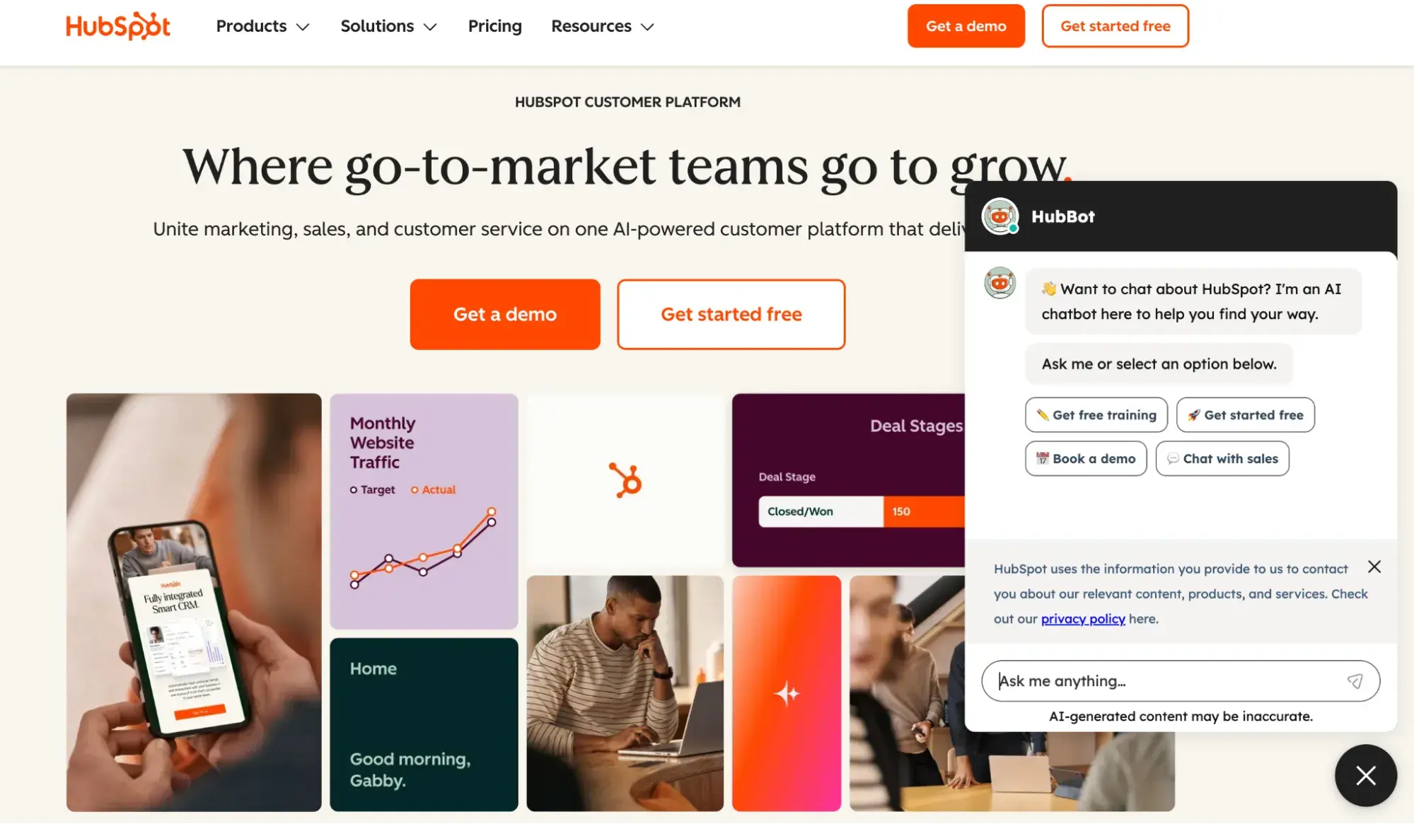 website pop-up examples: hubspot