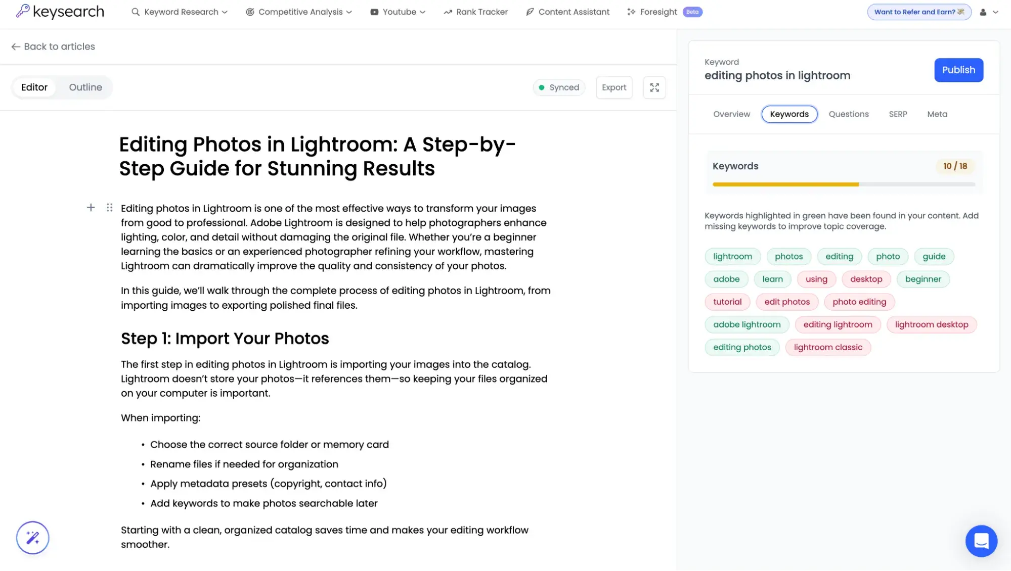 keysearch content assistant