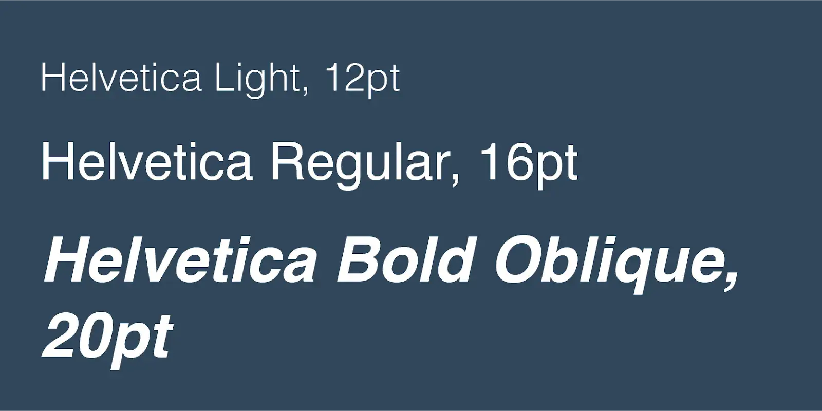 website typography: 3 font examples of the helvetica typeface
