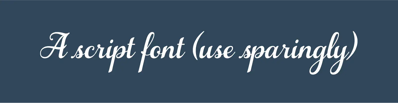 website typography: an example of a script font