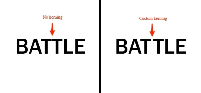 website typography: an example of kerning