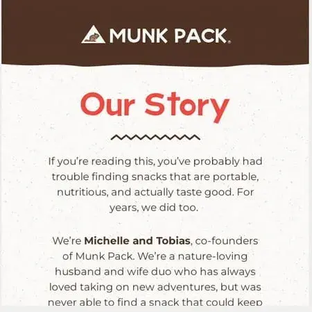 welcome email example from munk pank
