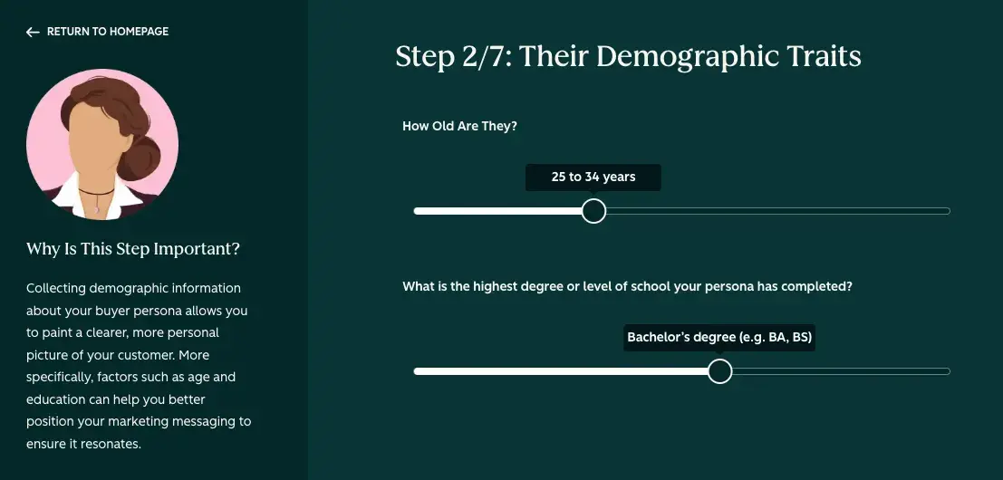 buyer persona basic demographic information