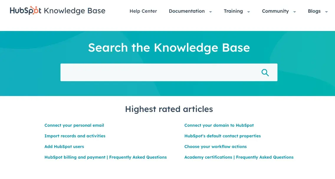 what is a knowledge base: hubspot knowledge base elements