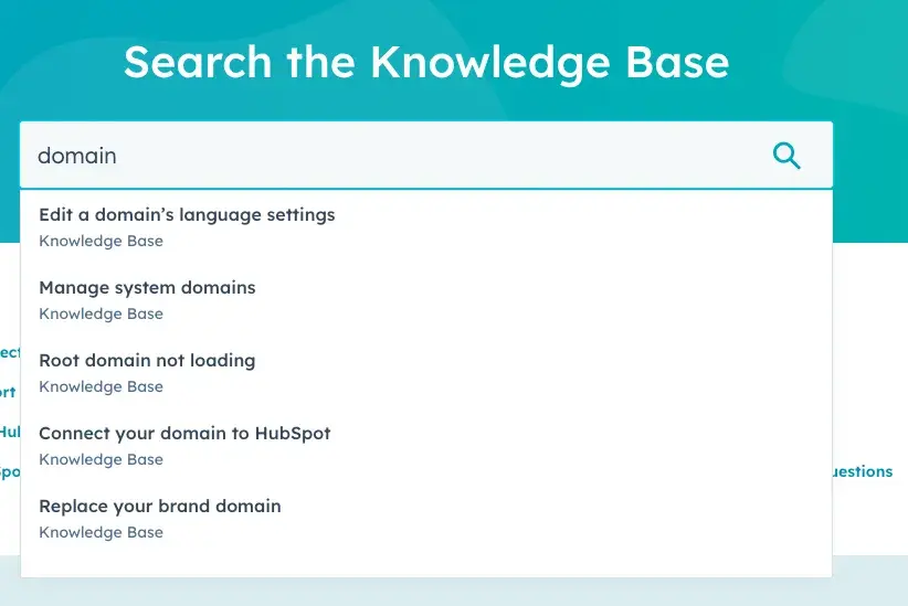 hubspot knowledge base search bar