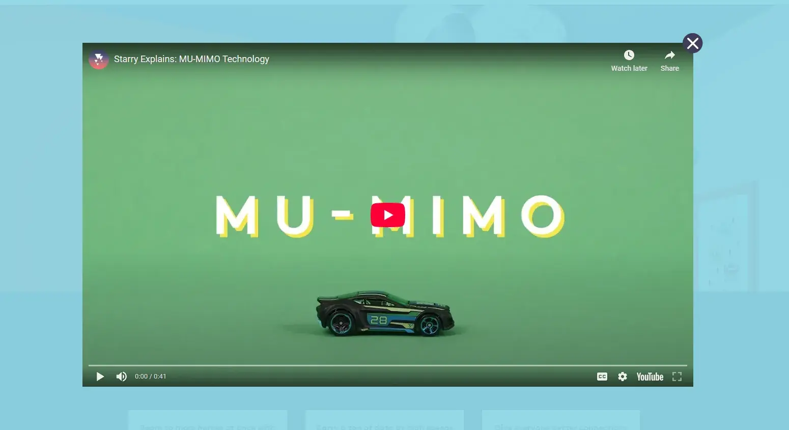 starry using a video modal window to reflect on their brand