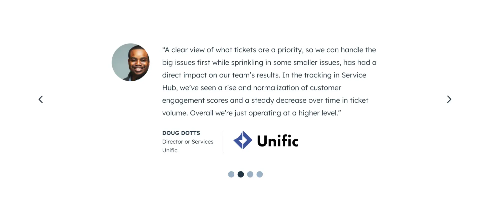 screenshot of a customer testimonial highlighted on hubspots website