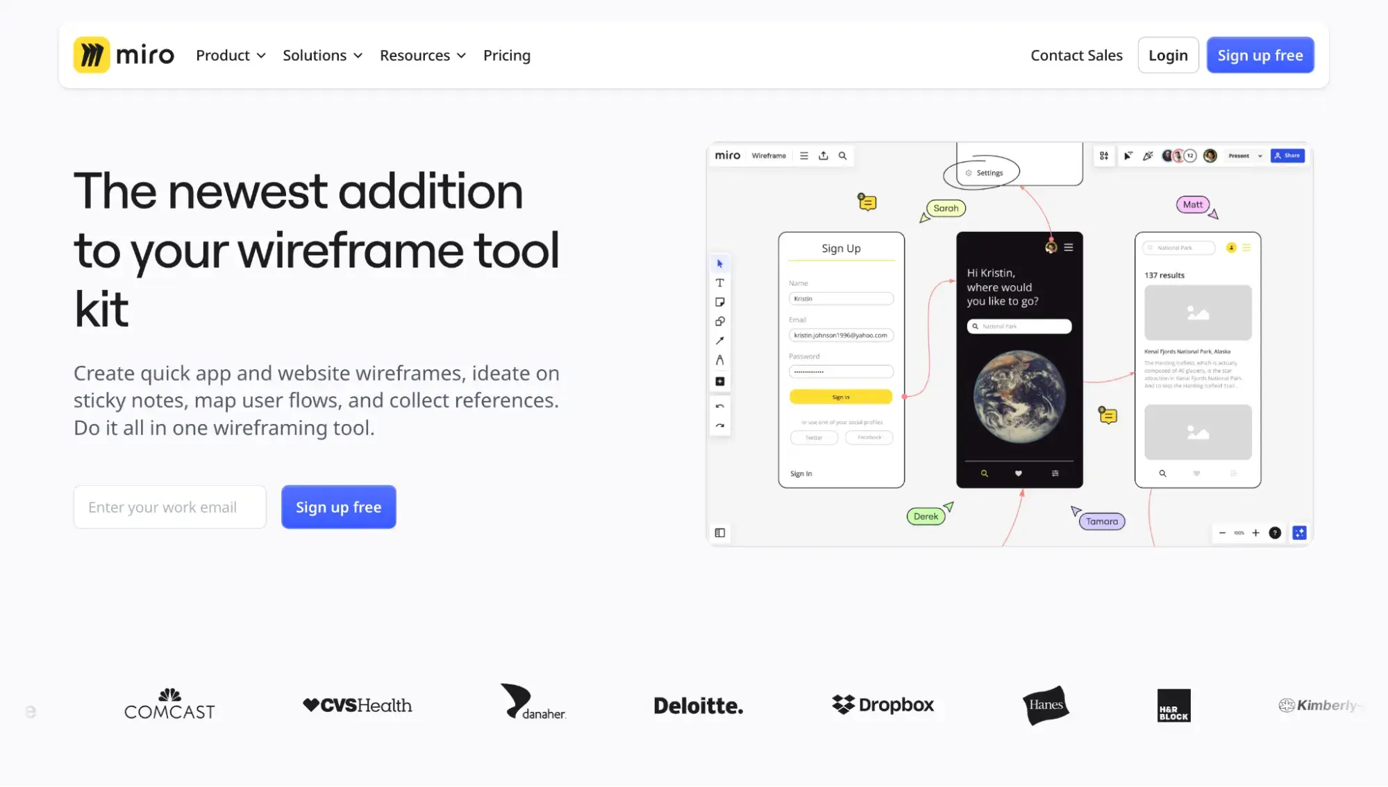 wireframing tools: miro