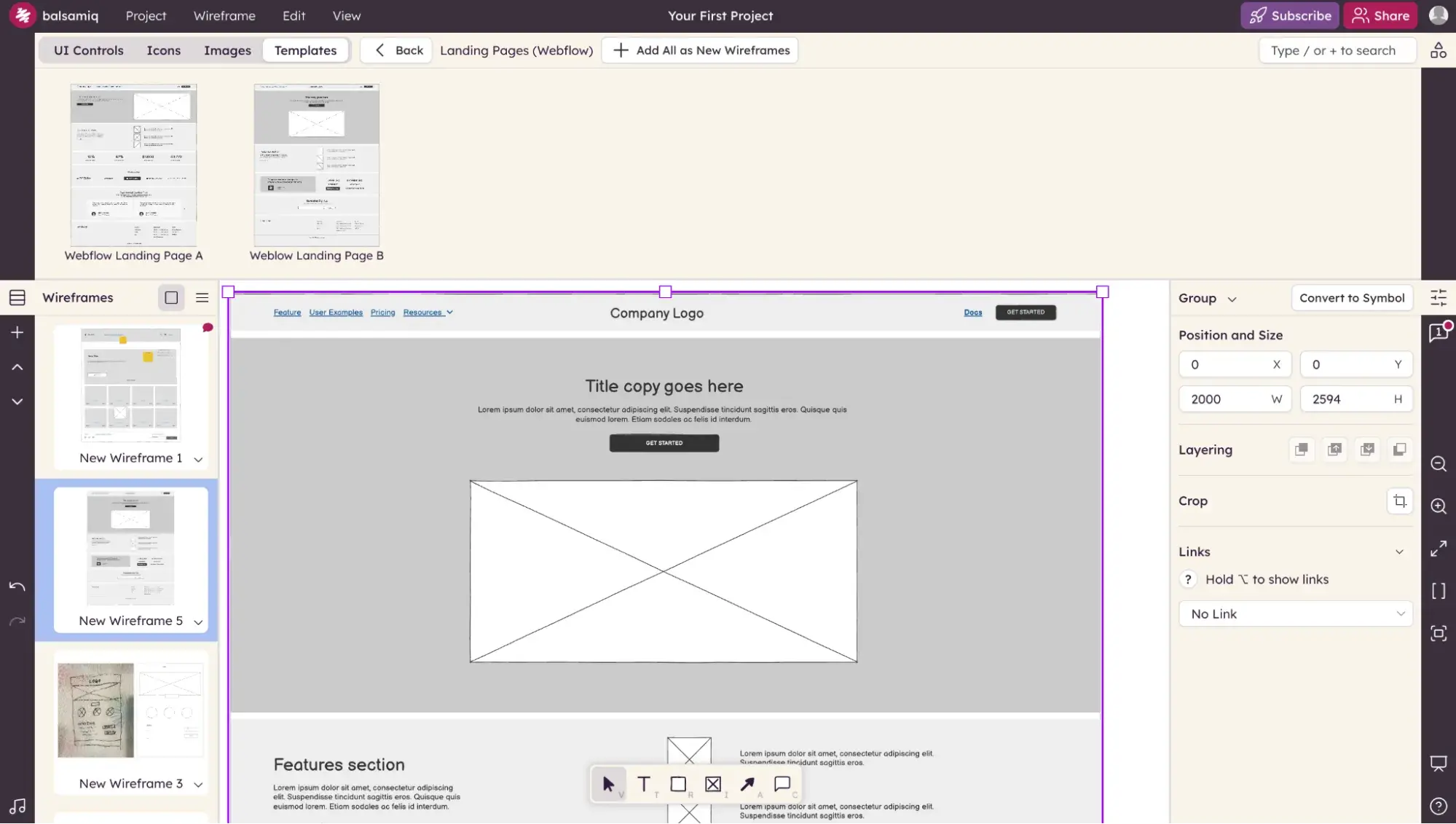 low-fidelity wireframing tools: balsamiq