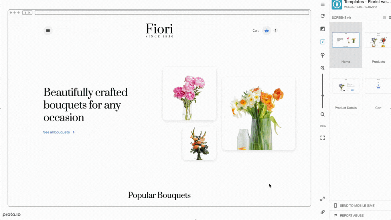 interactive prototyping tool: proto.io