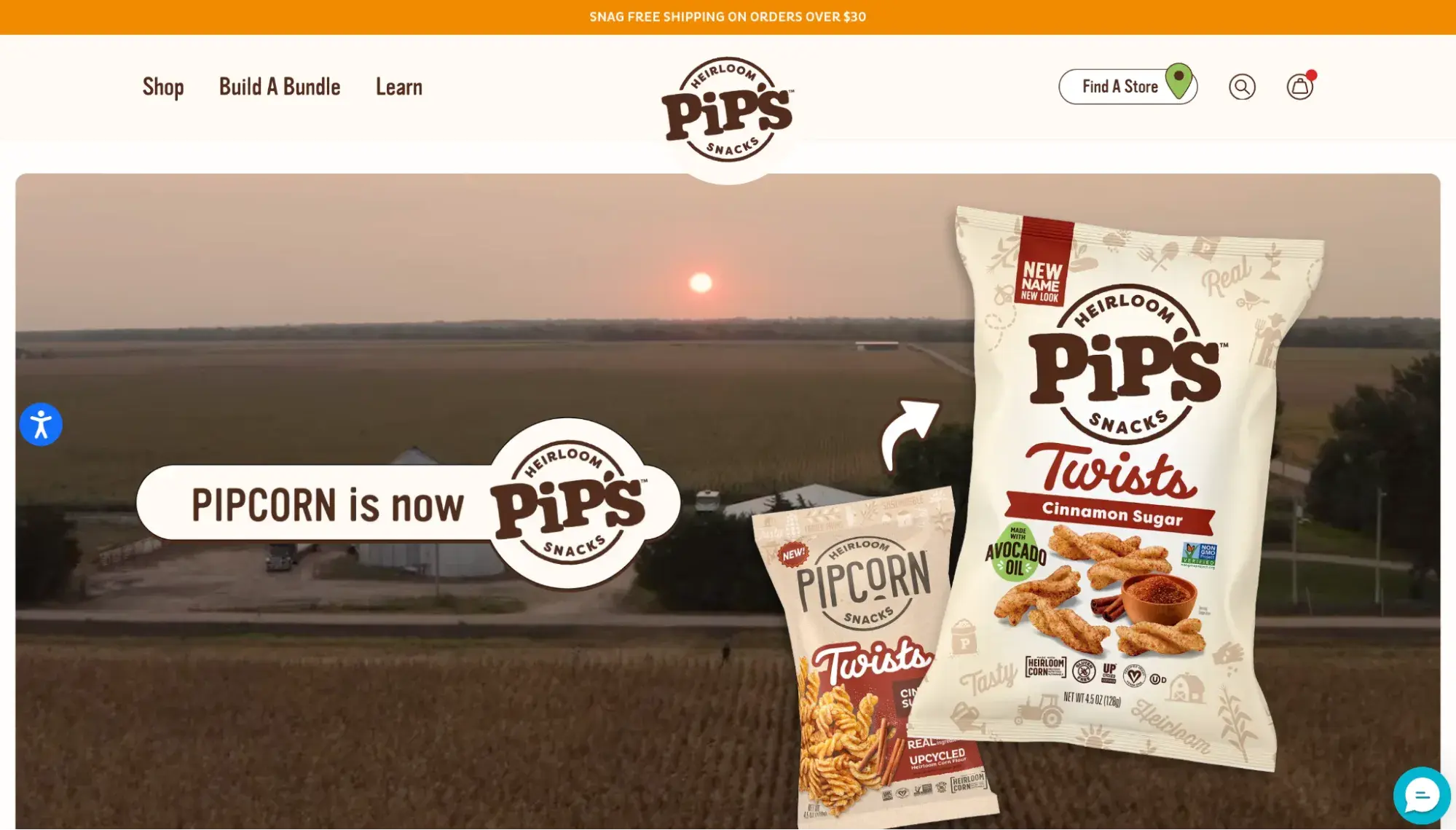 pip’s website built on shopify