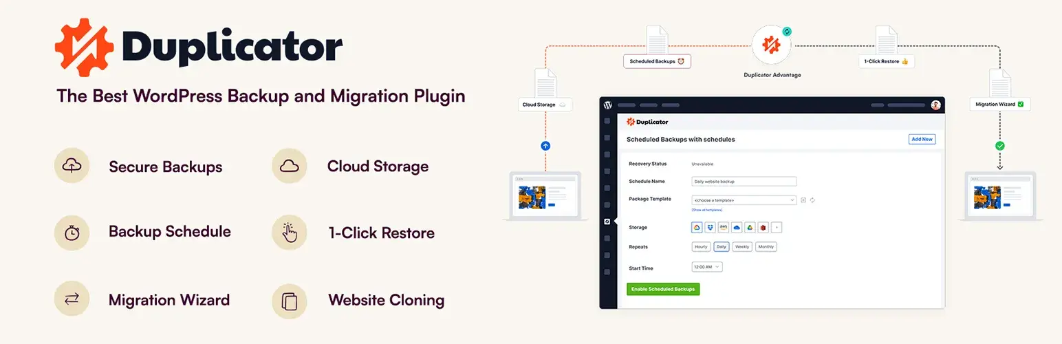 duplicator plugin for wordpress domain change