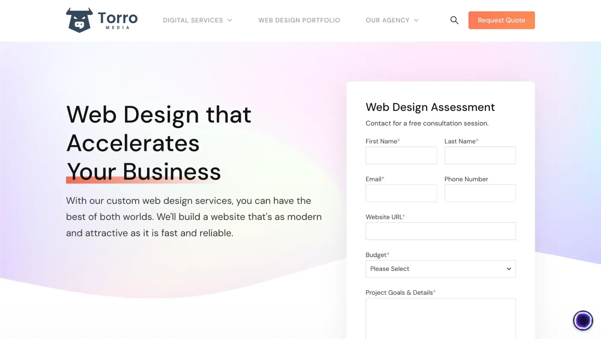 WordPress web design company Torro Medias website