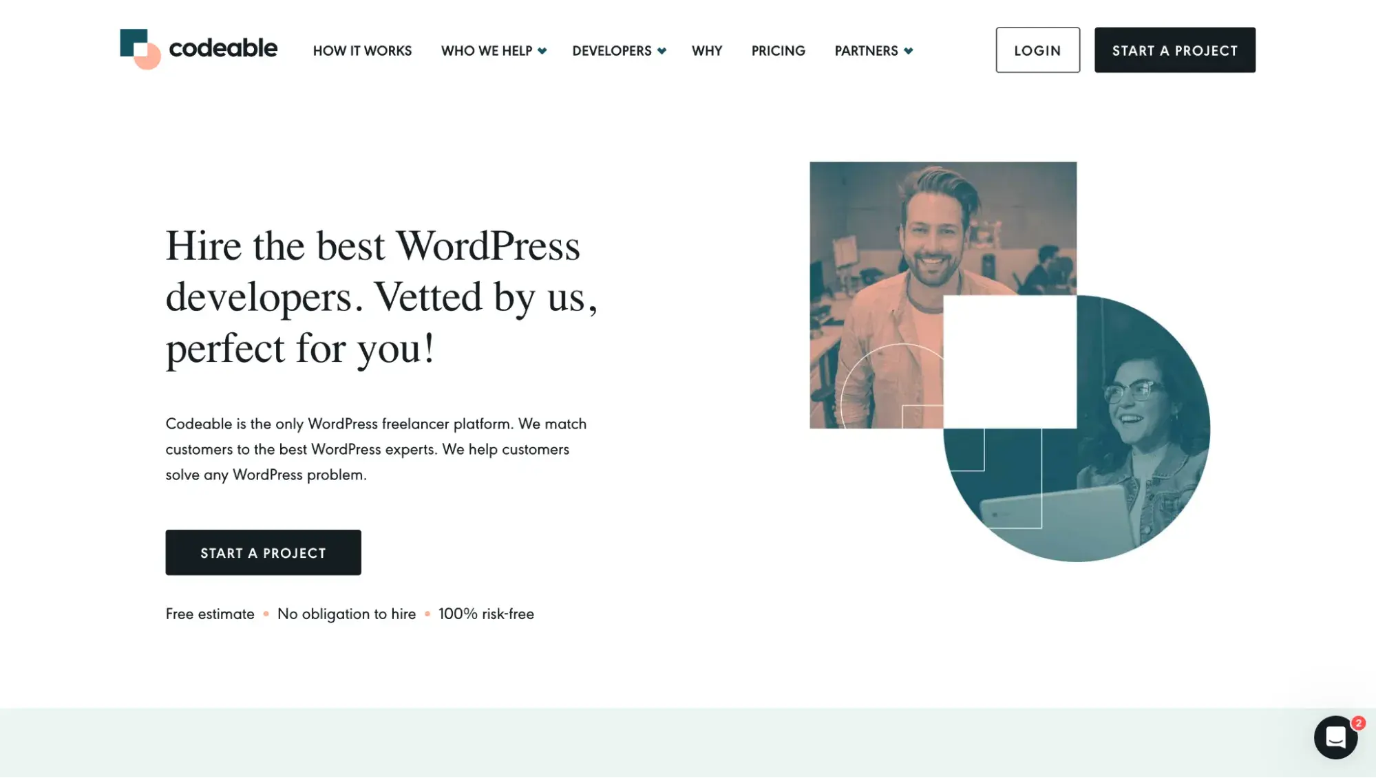 WordPress web design company Codeables website
