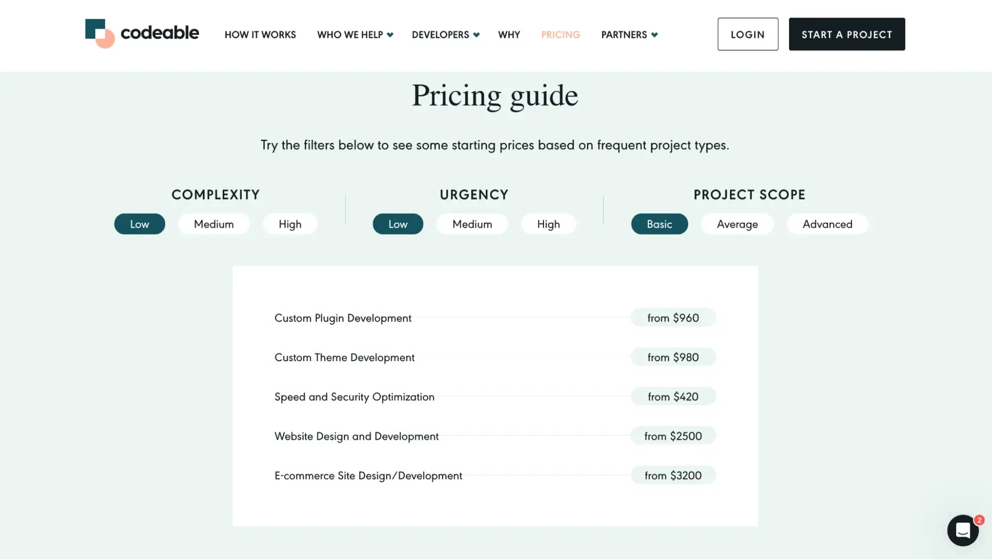 Codeables pricing guide