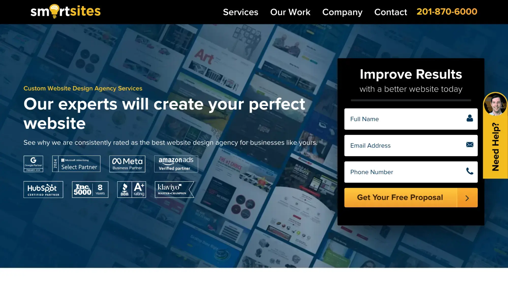 WordPress web design company SmartSites website