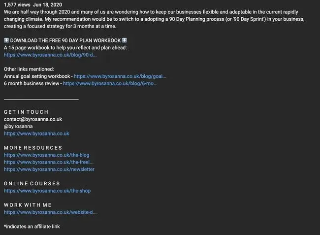 youtube description, anna clark